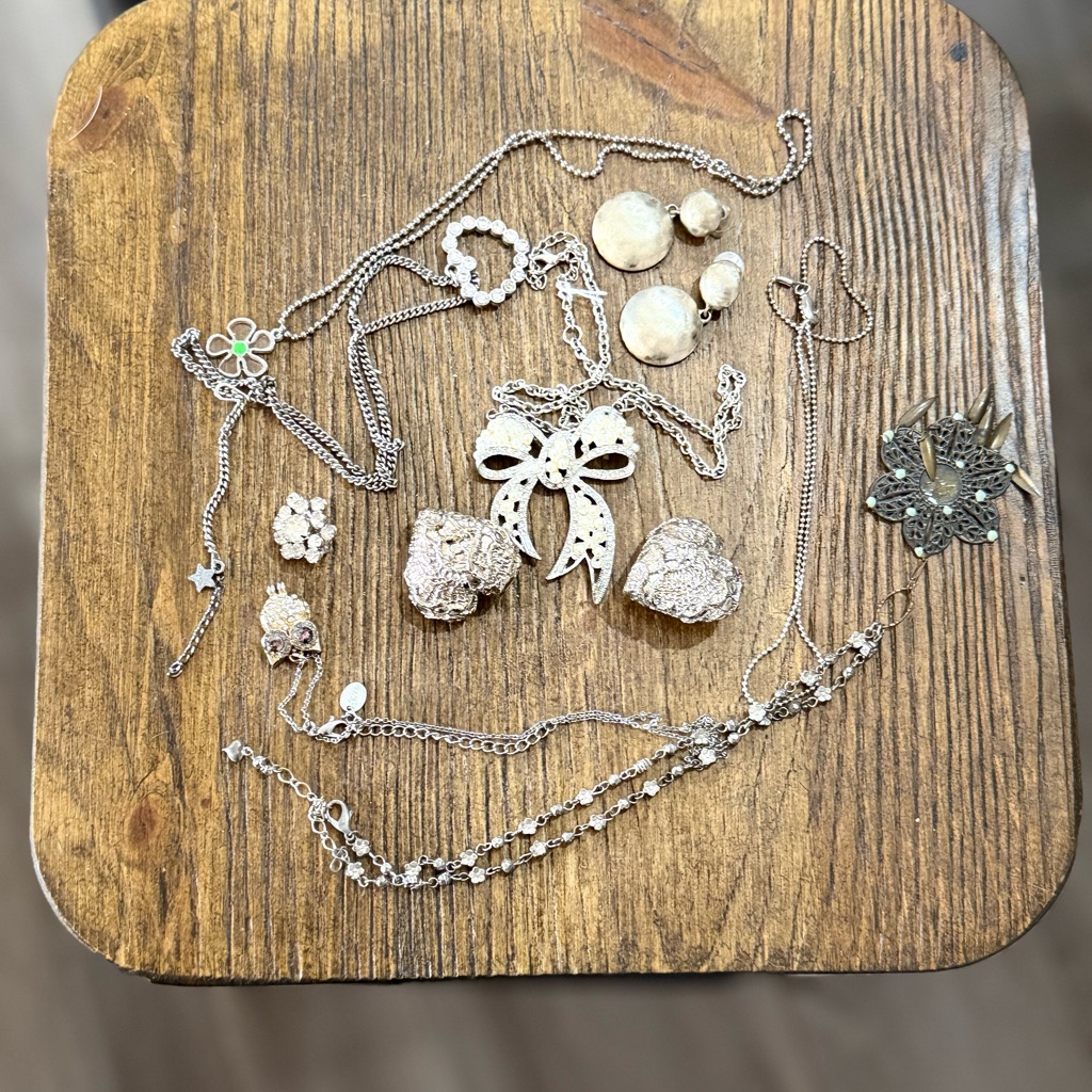Costume Jewelry Lot Silver Jewelry